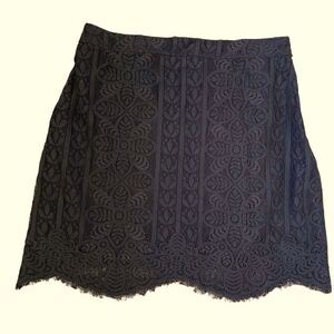 Abercrombie Hollister Lace Mini Skirt Black SZ 1
